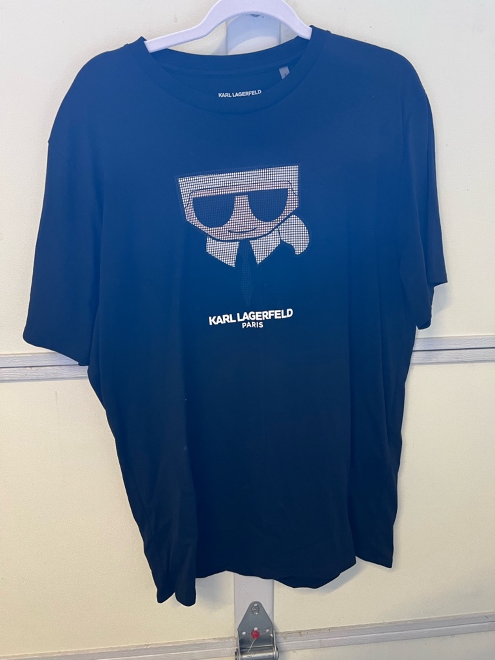 Karl Lagerfeld Black Tee with White Logo Graphic
